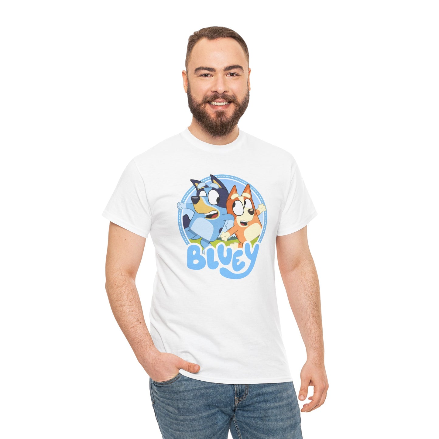 Princess Grace Bluey Fun Unisex Heavy Cotton Tee Perfect Gift for Kids and Cartoon Lovers