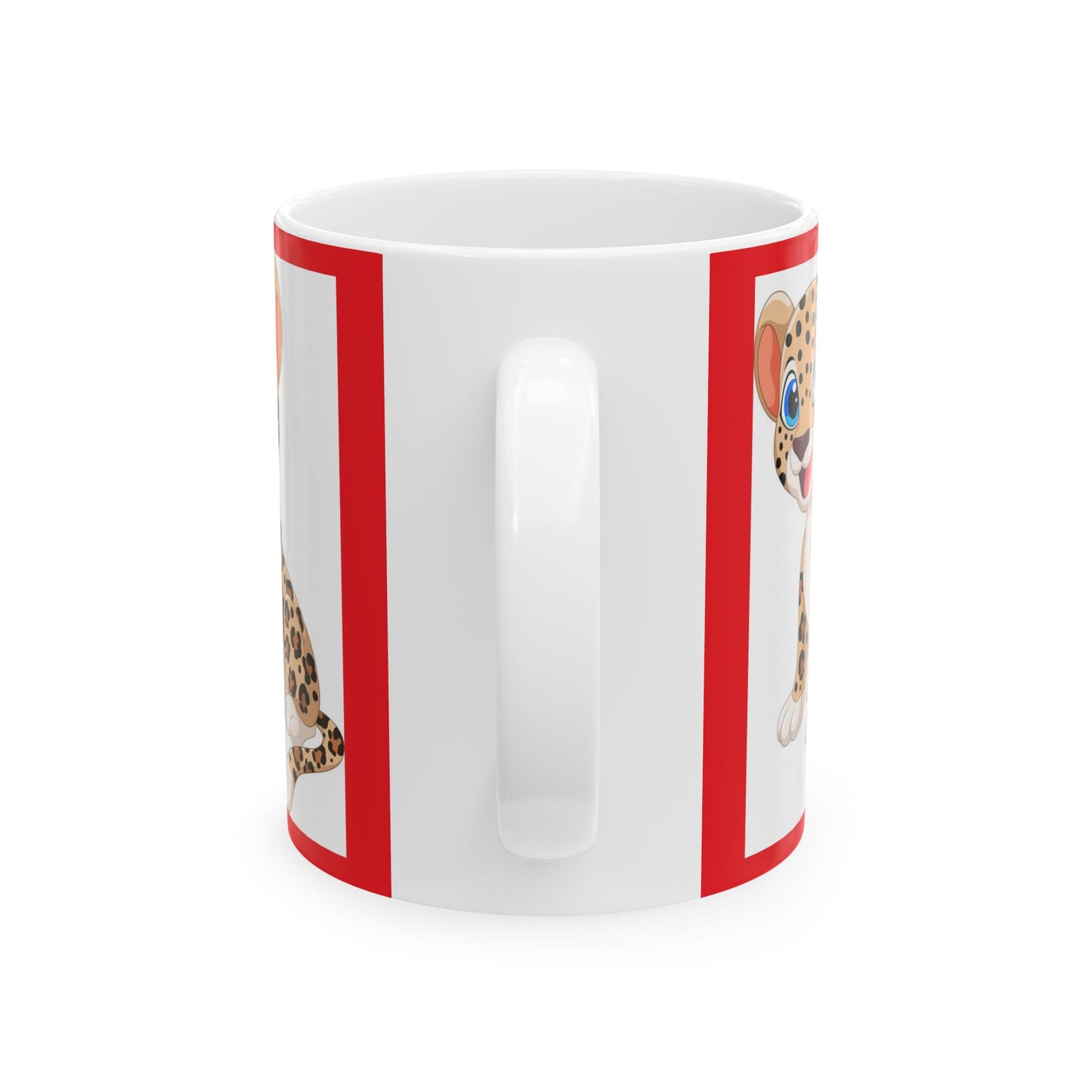 Princess Grace Cute Leopard Ceramic Mug Perfect for Animal Lovers and Kids