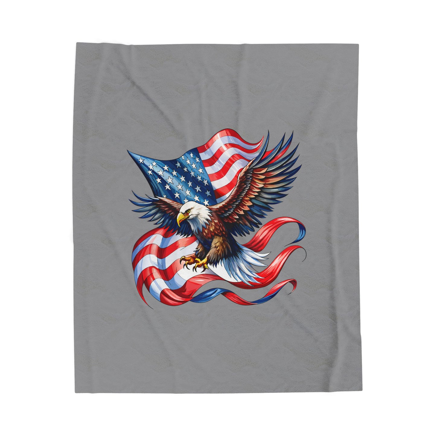 Princess Grace Patriotic Eagle Velveteen Plush Blanket Cozy Flag Design for Independence Day & Celebrations