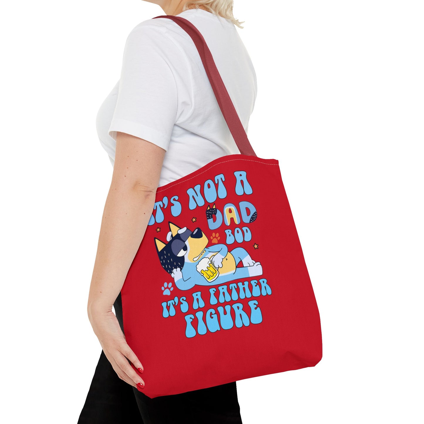 Princess Grace Funny Dog Dad Tote Bag It's Not a Dad Bod It's a Father Figure