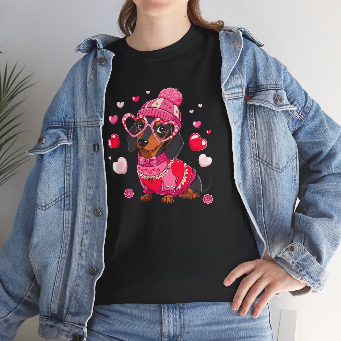 Princess Grace Cute Dachshund Love Graphic Tee Unisex Heavy Cotton Tee