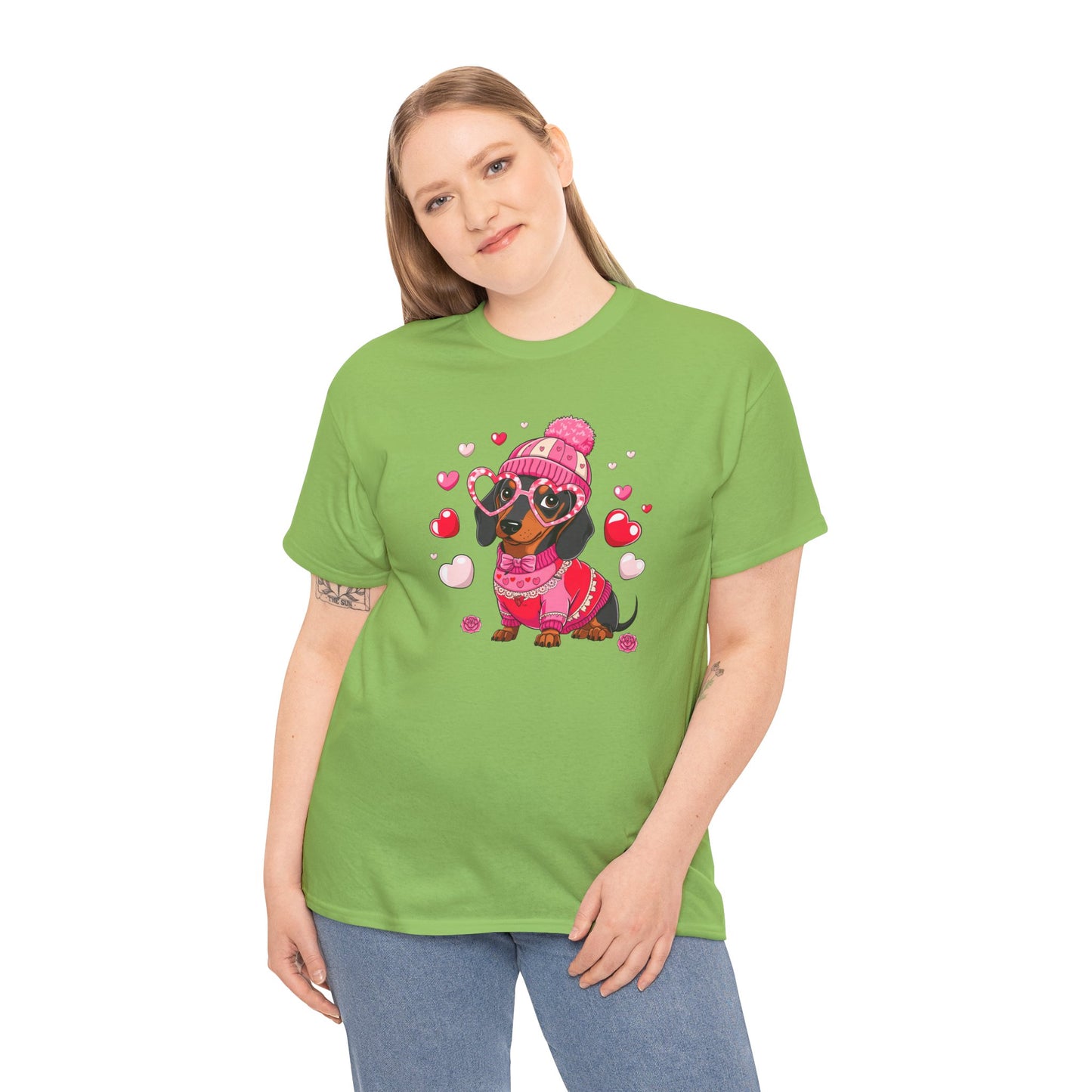 Princess Grace Cute Dachshund Love Graphic Tee Unisex Heavy Cotton Tee