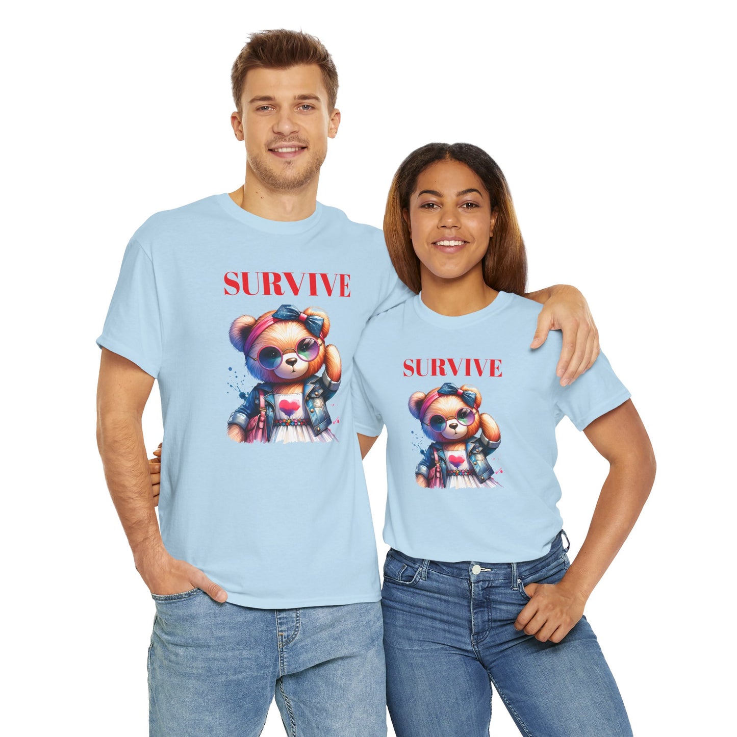Princess Grace Survive Vibe Unisex Heavy Cotton Tee Fun and Edgy Graphic Tee for Casual Wear