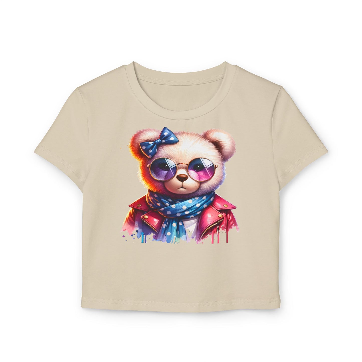 Princess Grace Cute Bear Sunglasses Baby Tee Trendy