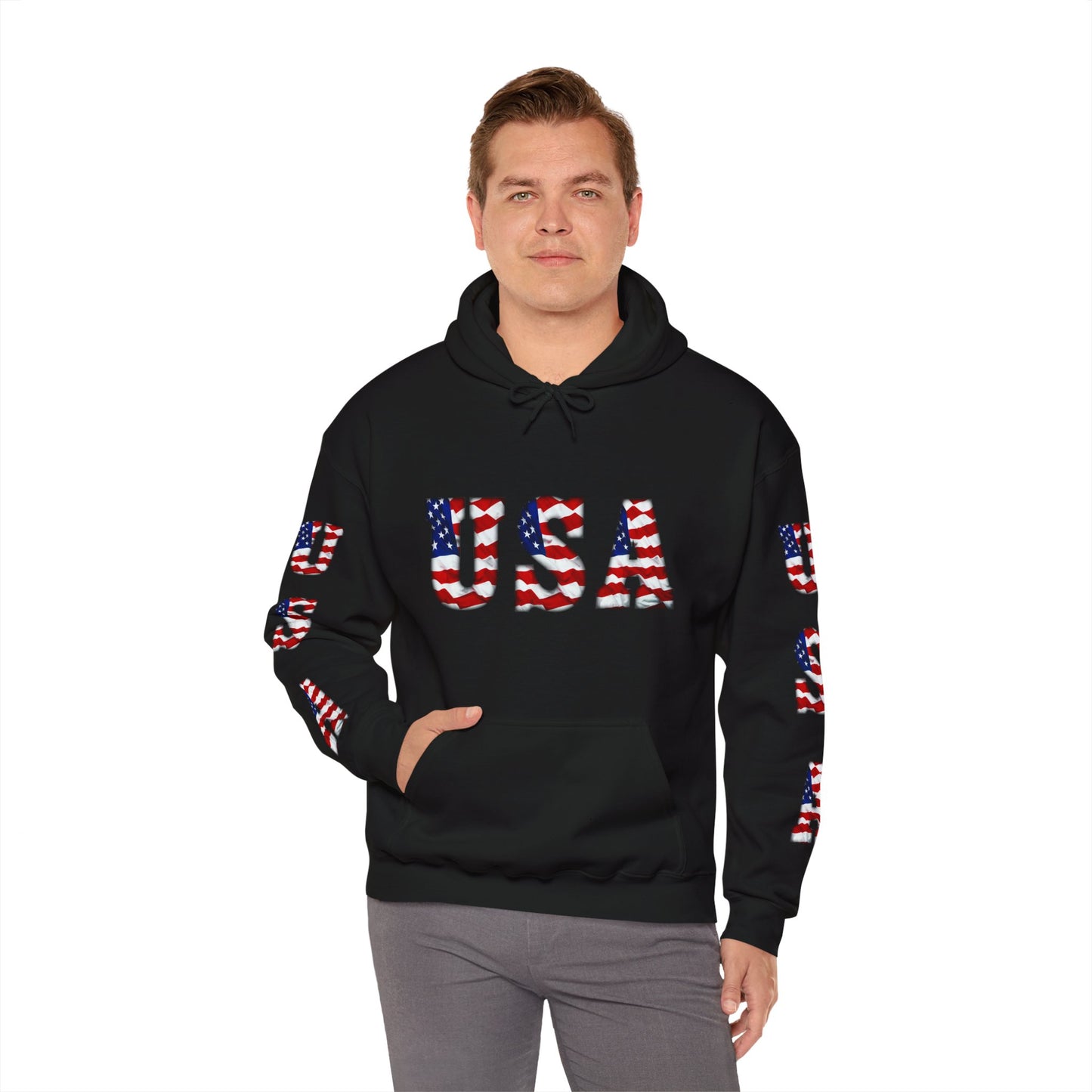 Princess Grace Patriotic USA Unisex Hooded Sweatshirt Heavy Blend for Comfort
