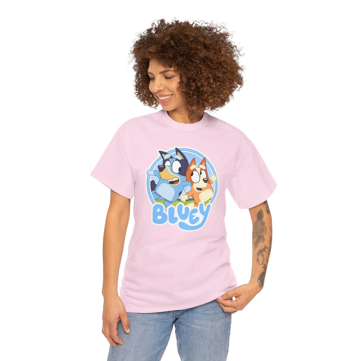 Princess Grace Bluey Fun Unisex Heavy Cotton Tee Perfect Gift for Kids and Cartoon Lovers