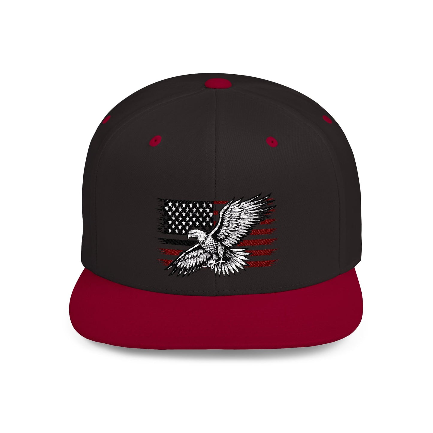 Princess Grace Eagle Embroidered Flat Bill Snapback Hat Patriotic Style for Outdoor Enthusiasts