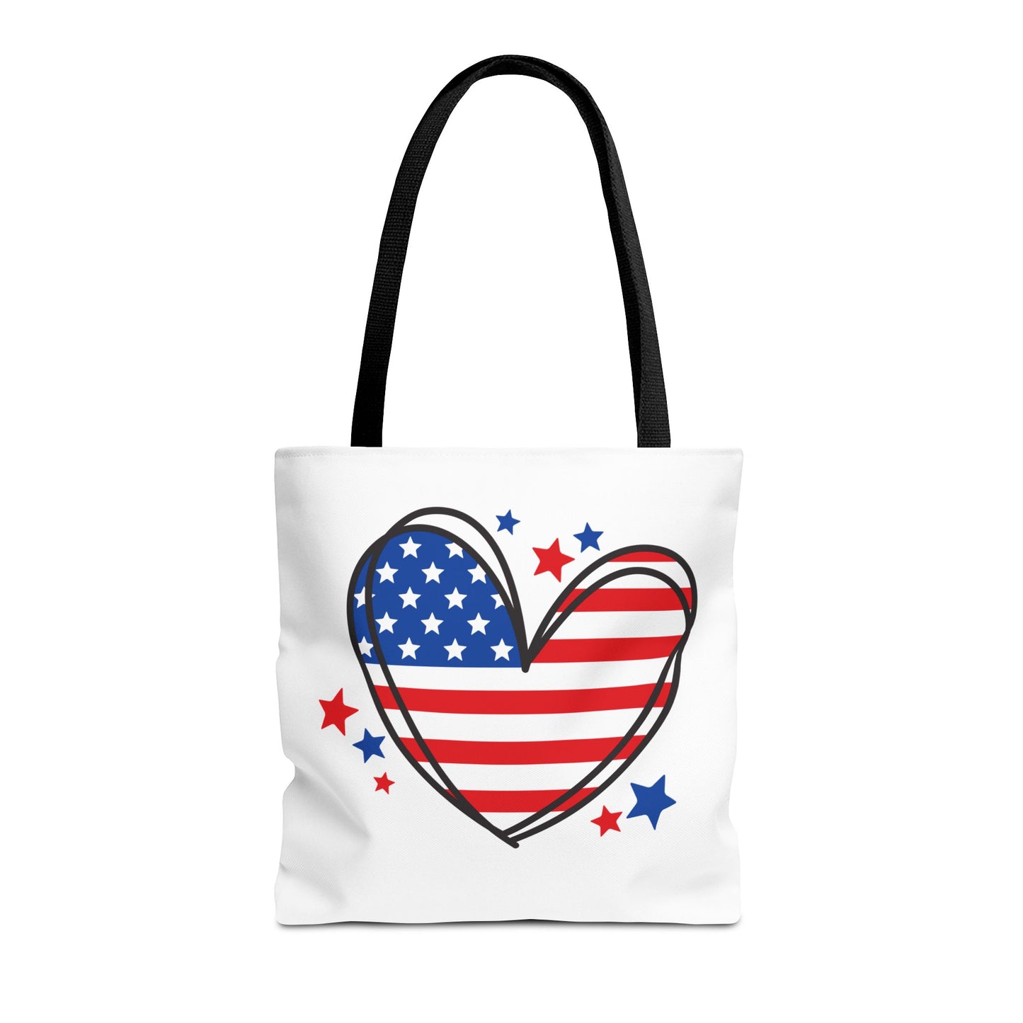 Princess Grace Patriotic Heart Tote Bag Red, White & Blue Love