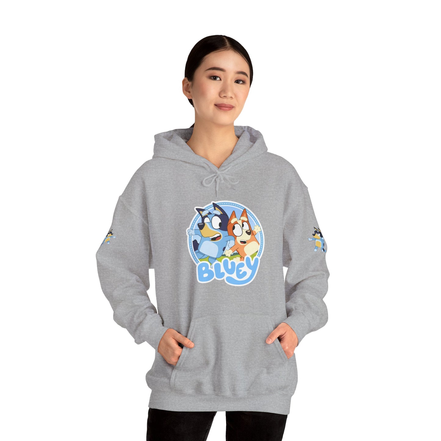Princess Grace Bluey Unisex Heavy Blend Hoodie Cozy Cartoon Sweatshirt for Kids & Adults