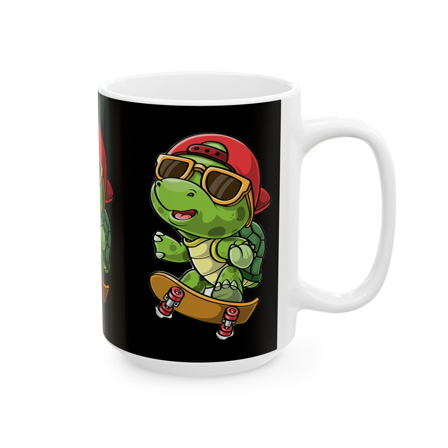 Princess Grace Cool Skateboarding Turtle Ceramic Mug Fun Gifts for Animal Lovers