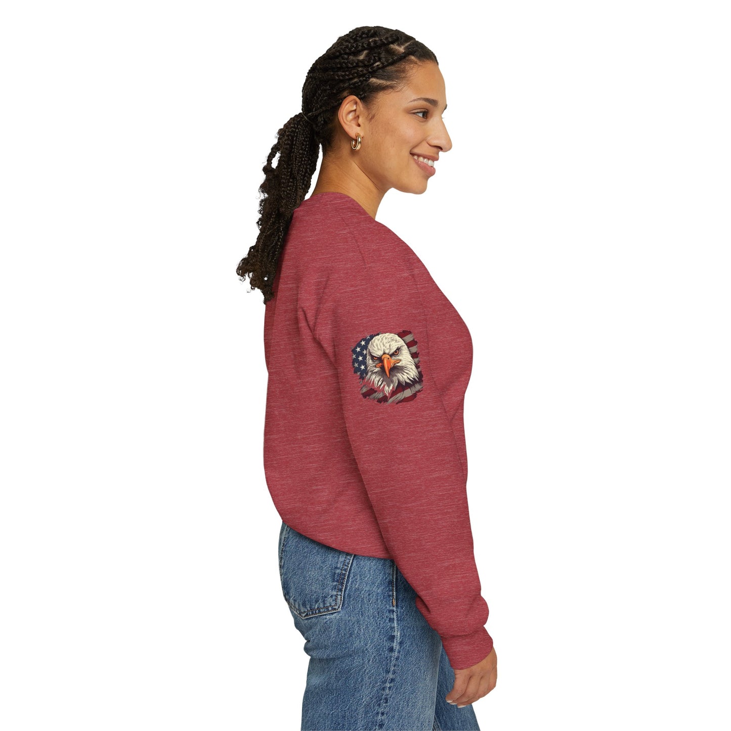 Princess Grace Patriotic Eagle Crewneck Sweatshirt Unisex Heavy Blend