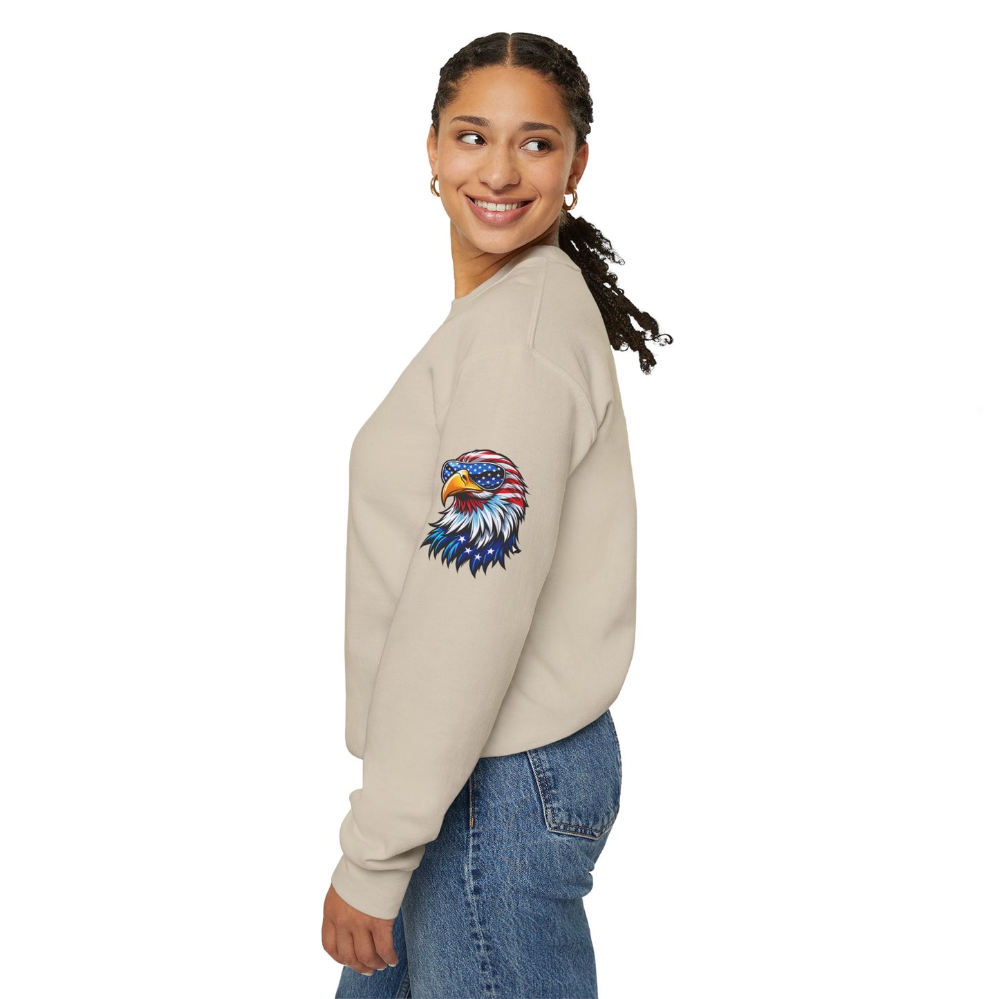 Princess Grace Patriotic Eagle Sweatshirt Unisex Heavy Blend Crewneck for Independence Day