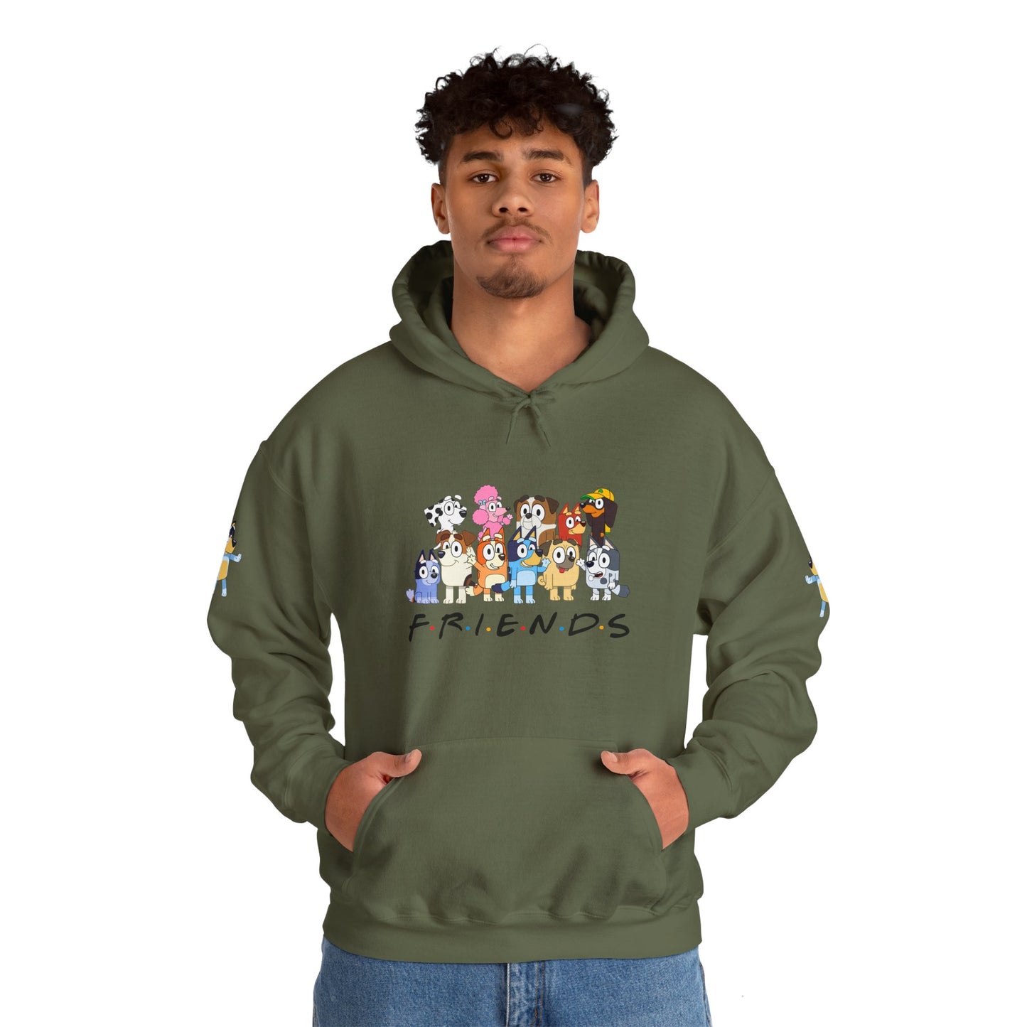 Princess Grace Bluey Unisex Heavy Blend Hooded Sweatshirt 'Friends' Cartoon Design