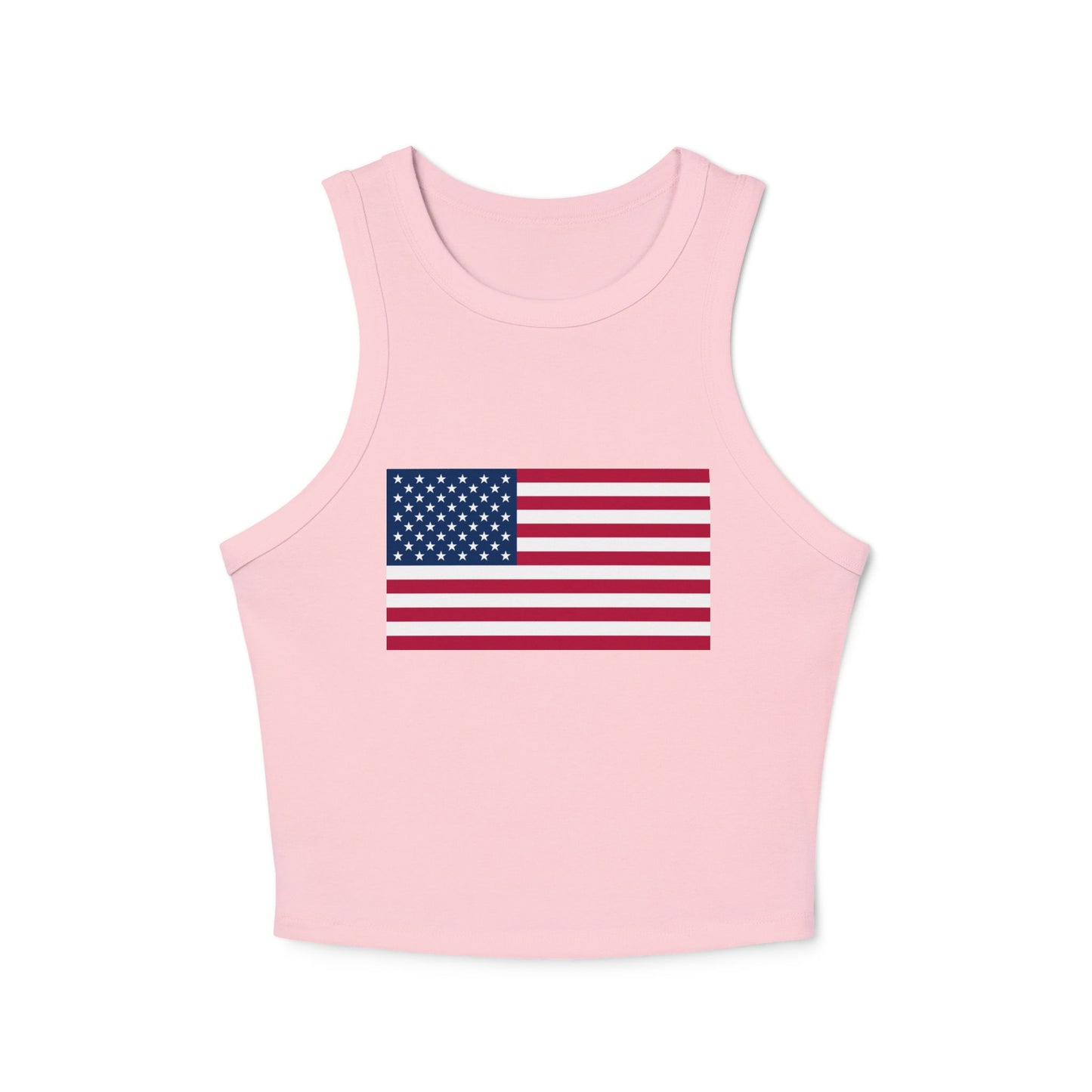 Princess Grace Patriotic USA Flag Racer Tank Top for Women