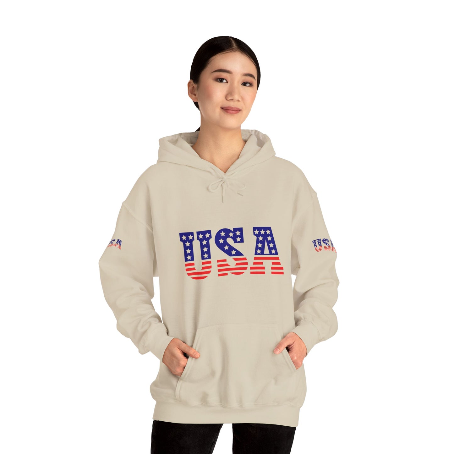 Princess Grace USA Proud Unisex Heavy Blend Hooded Sweatshirt Patriotic Eagle Design