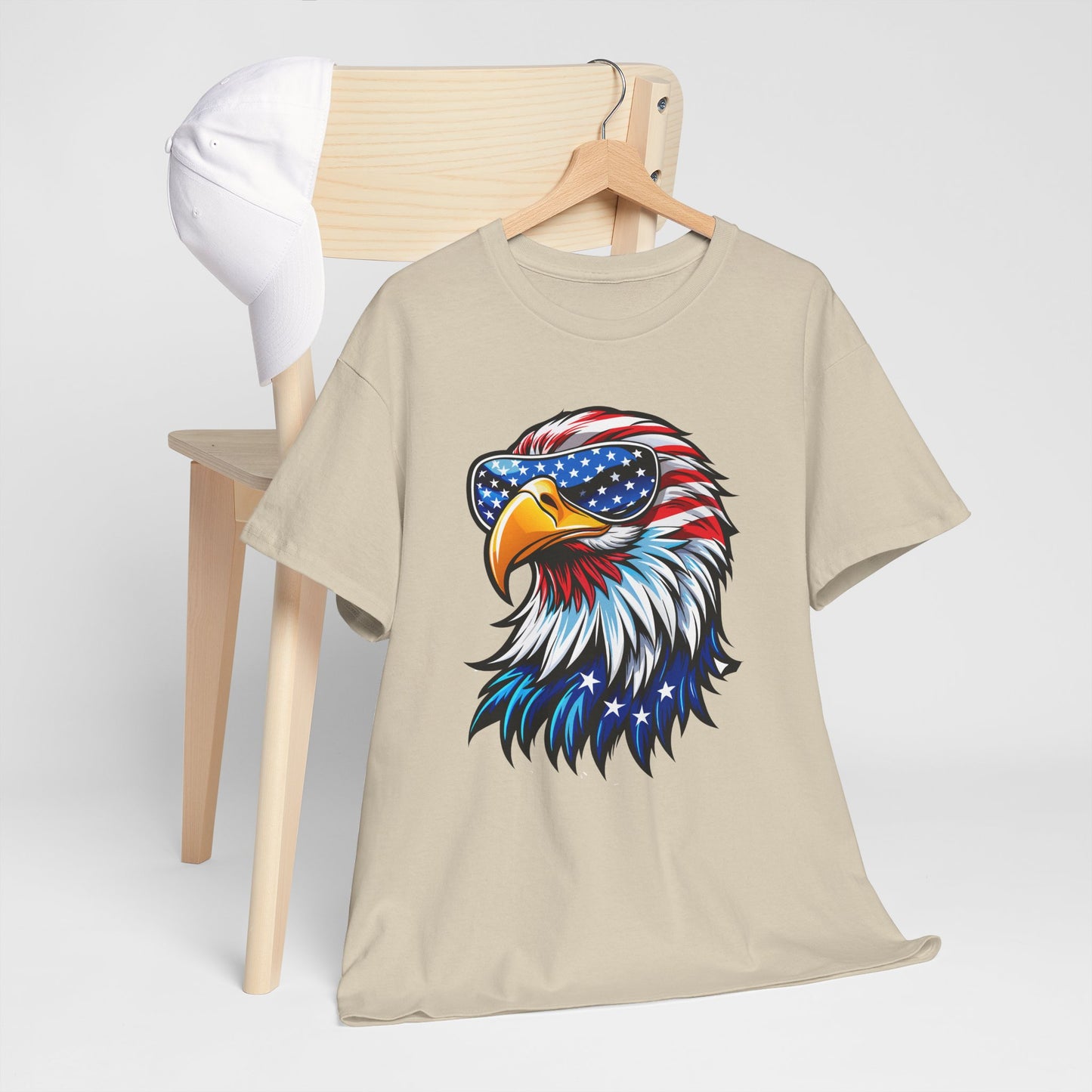 Princess Grace Patriotic Eagle Unisex Heavy Cotton Tee 4th of July Spirit