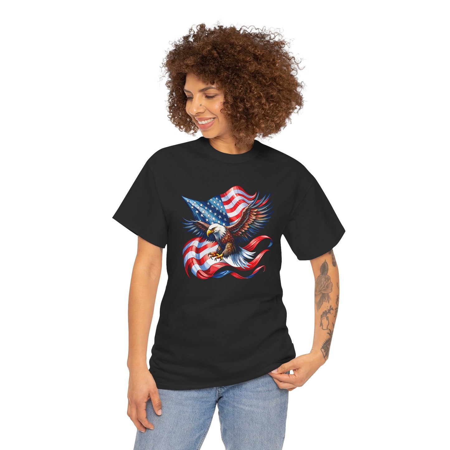 Princess Grace Patriotic Eagle Graphic Unisex Heavy Cotton Tee