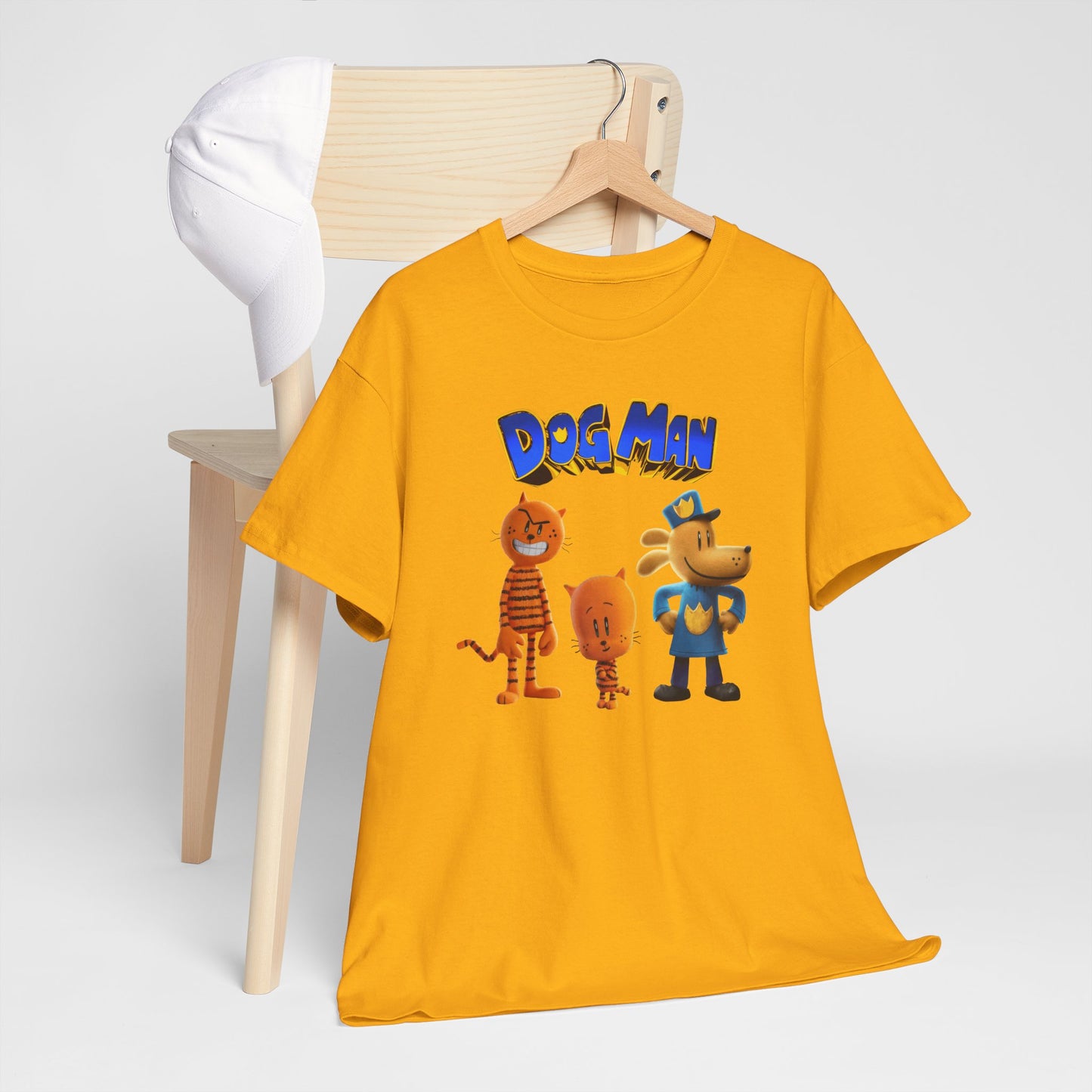 Princess Grace Dog Man Cartoon Unisex Heavy Cotton Tee Fun Graphic Tee for Kids and Fans