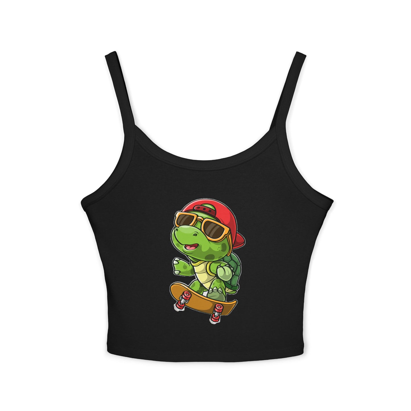 Princess Grace Cute Cartoon Turtle Skateboarding Women's Spaghetti Strap Tank Top