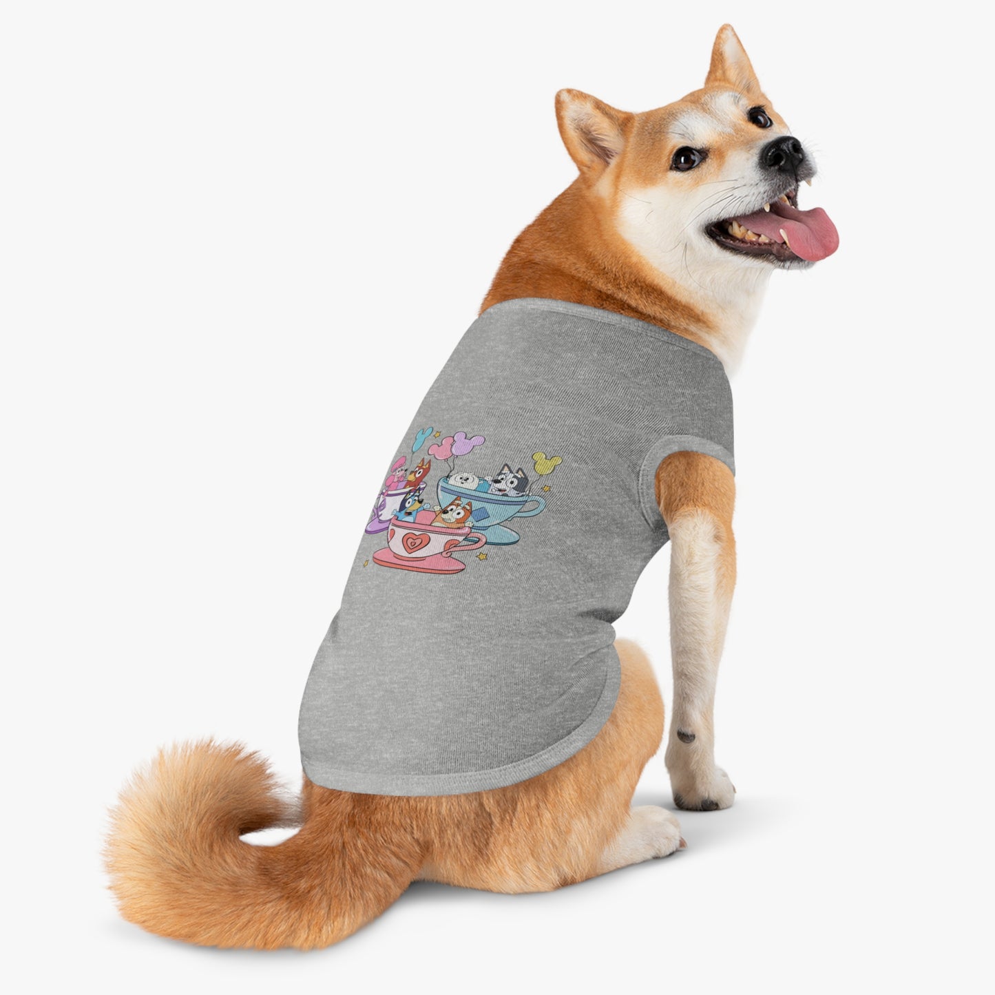Princess Grace BLUEY Whimsical Pet Tank Top Tea Party Theme for Dog Lovers