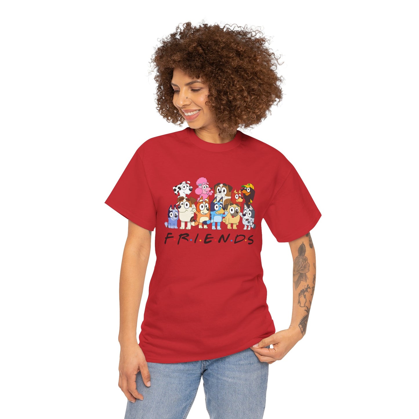 Princess Grace Bluey Friends Cartoon Unisex Heavy Cotton Tee Fun & Playful Design