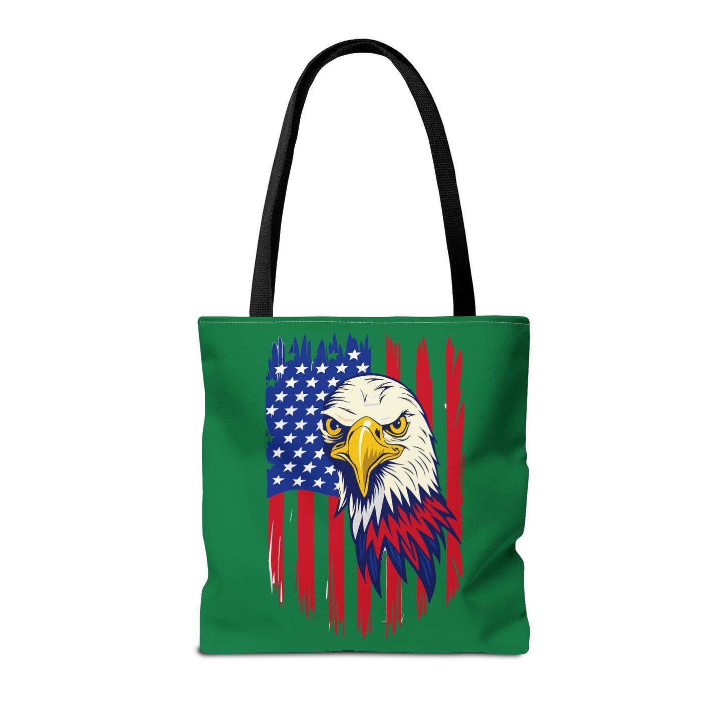 Princess Grace Eagle American Flag Tote Bag Patriotic Green Carryall for Celebrations