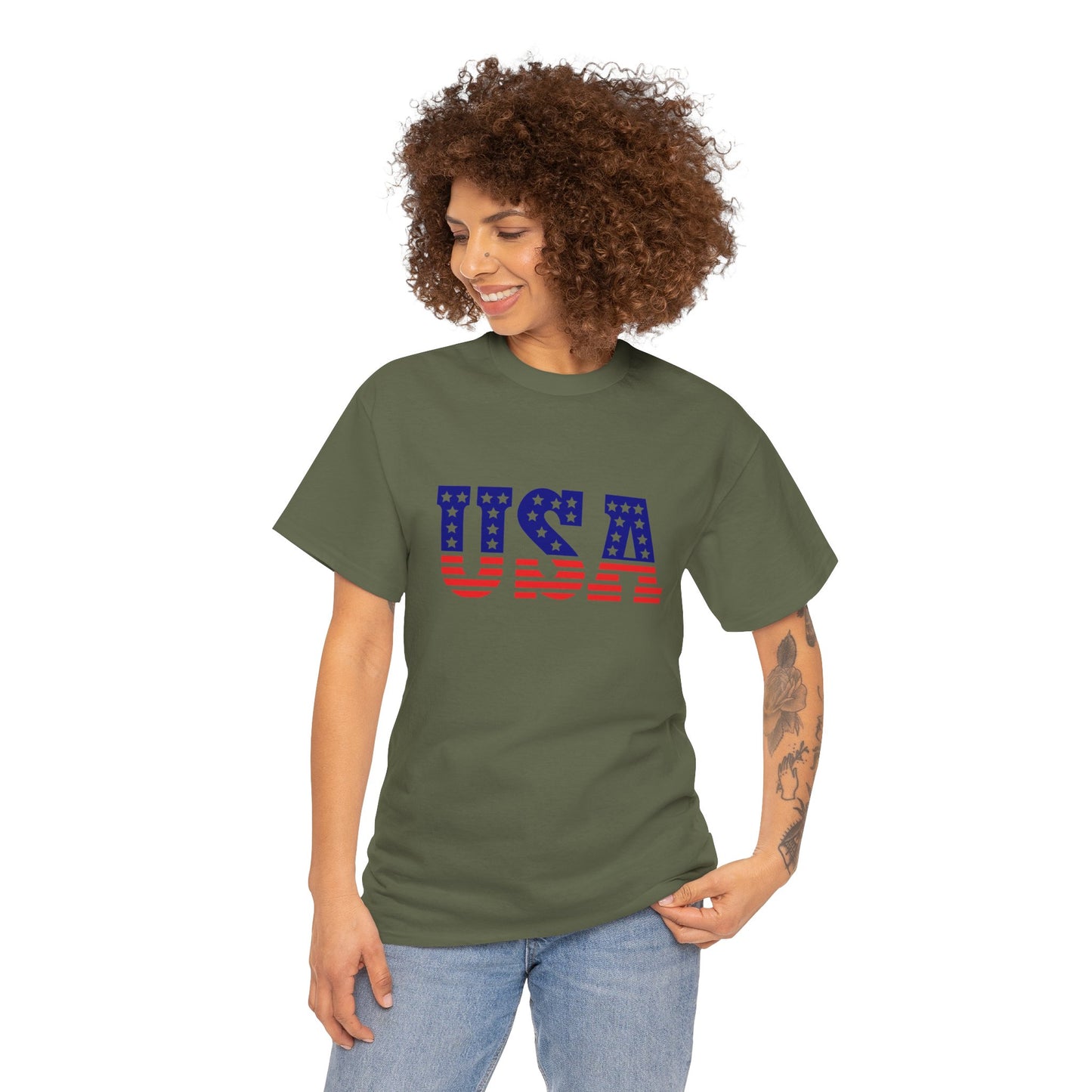 Princess Grace Patriotic USA Unisex Heavy Cotton Tee Comfortable Independence Day Apparel