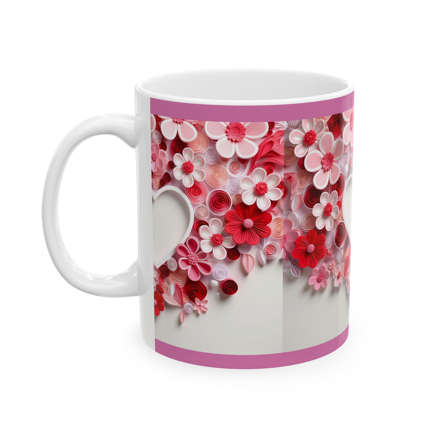 Princess Grace Floral Heart Ceramic Mug Perfect Gift for Valentine's Day & Mother's Day