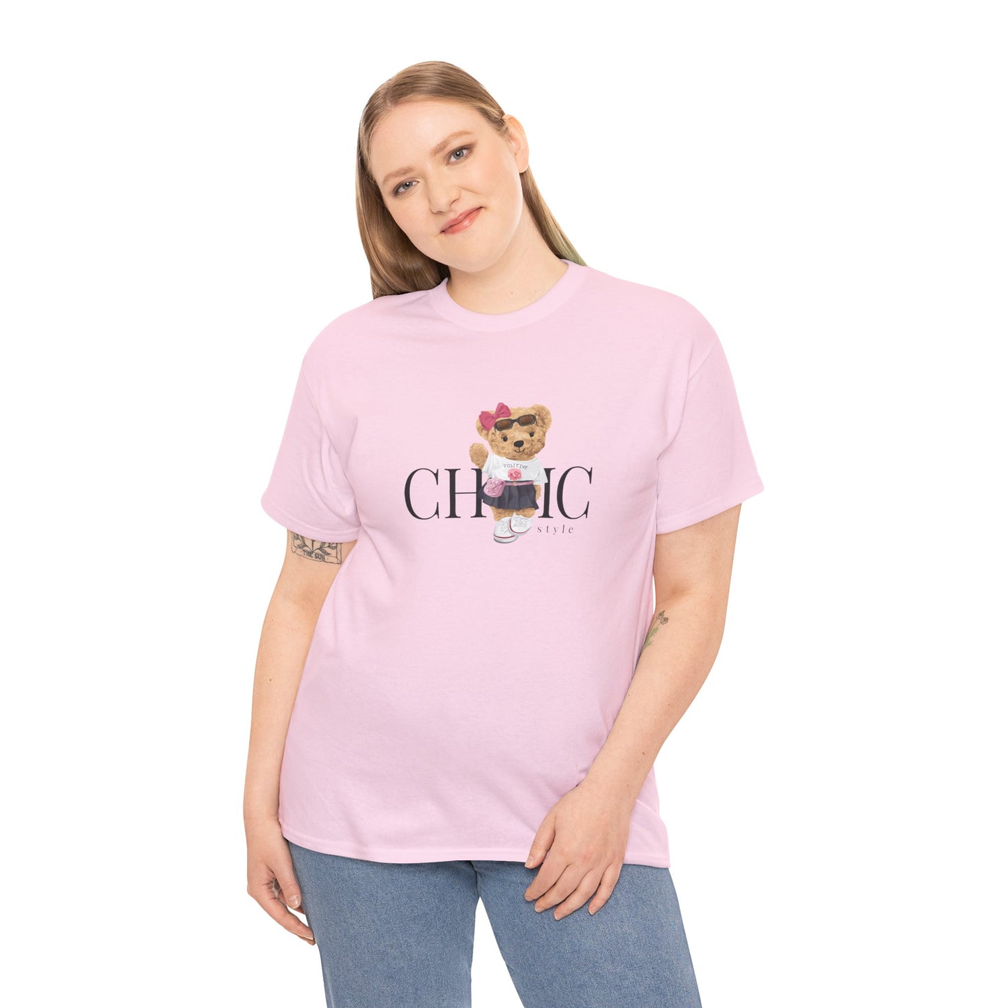 Princess Grace Chic Style Bear Unisex Heavy Cotton Tee Fashionable and Cozy Everyday Wear