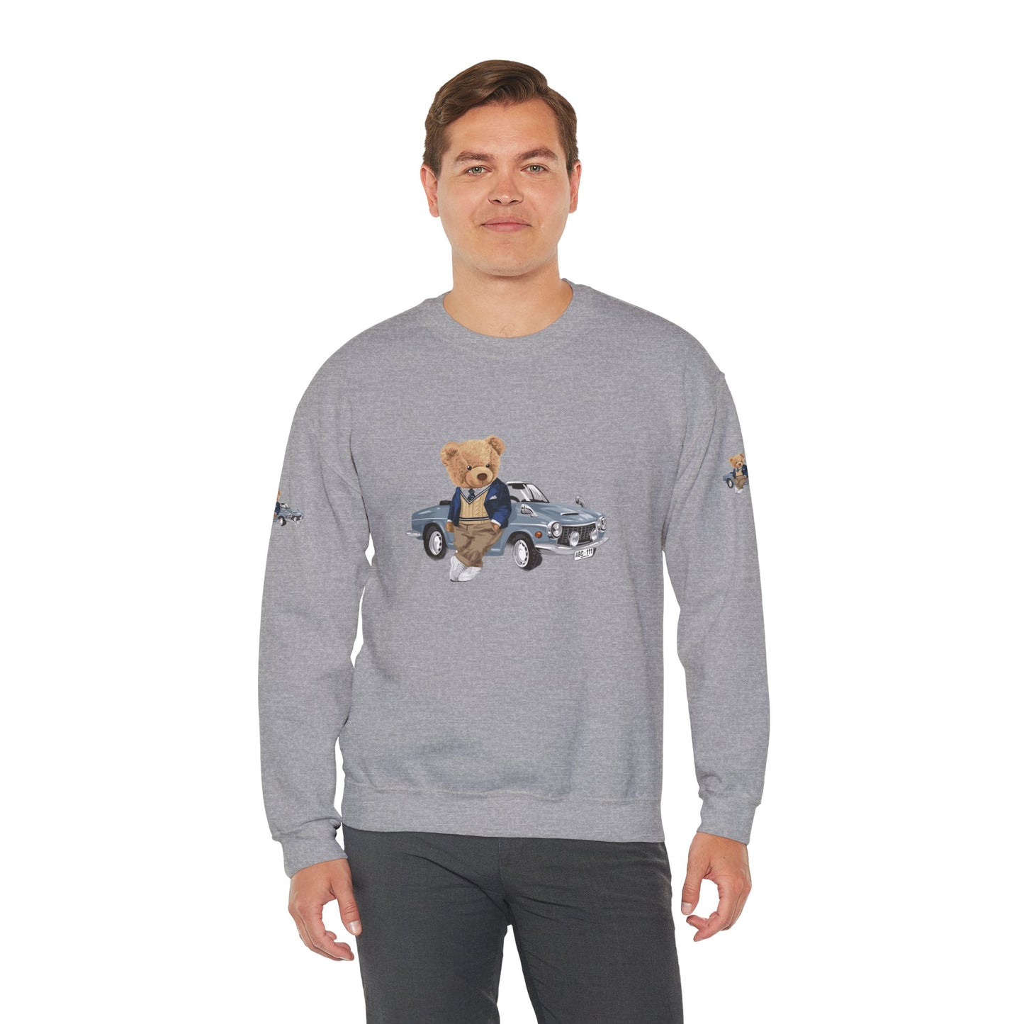 Princess Grace Stylish Crewneck Sweatshirt with Bear and Car Design