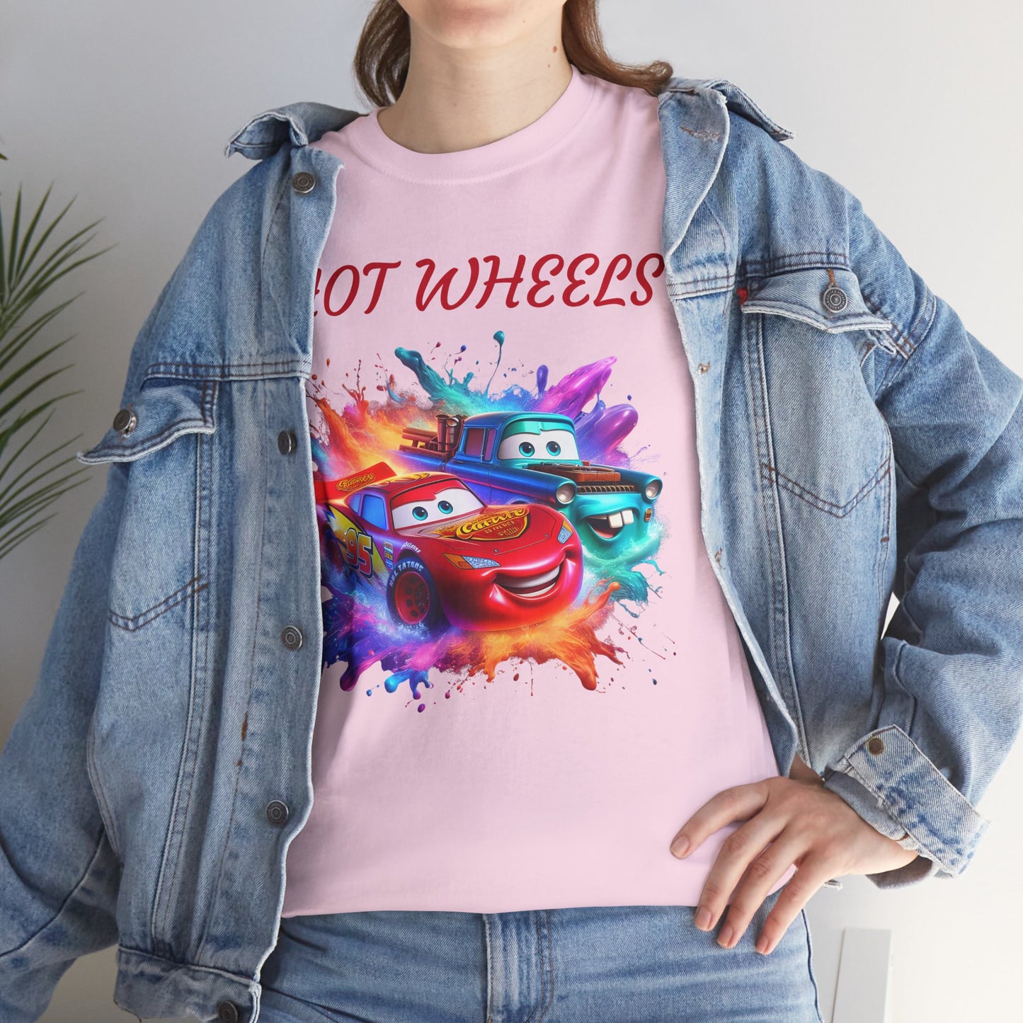 Princess Grace Hot Wheels Cotton Tee Fun and Colorful Graphic T-Shirt for Car Lovers