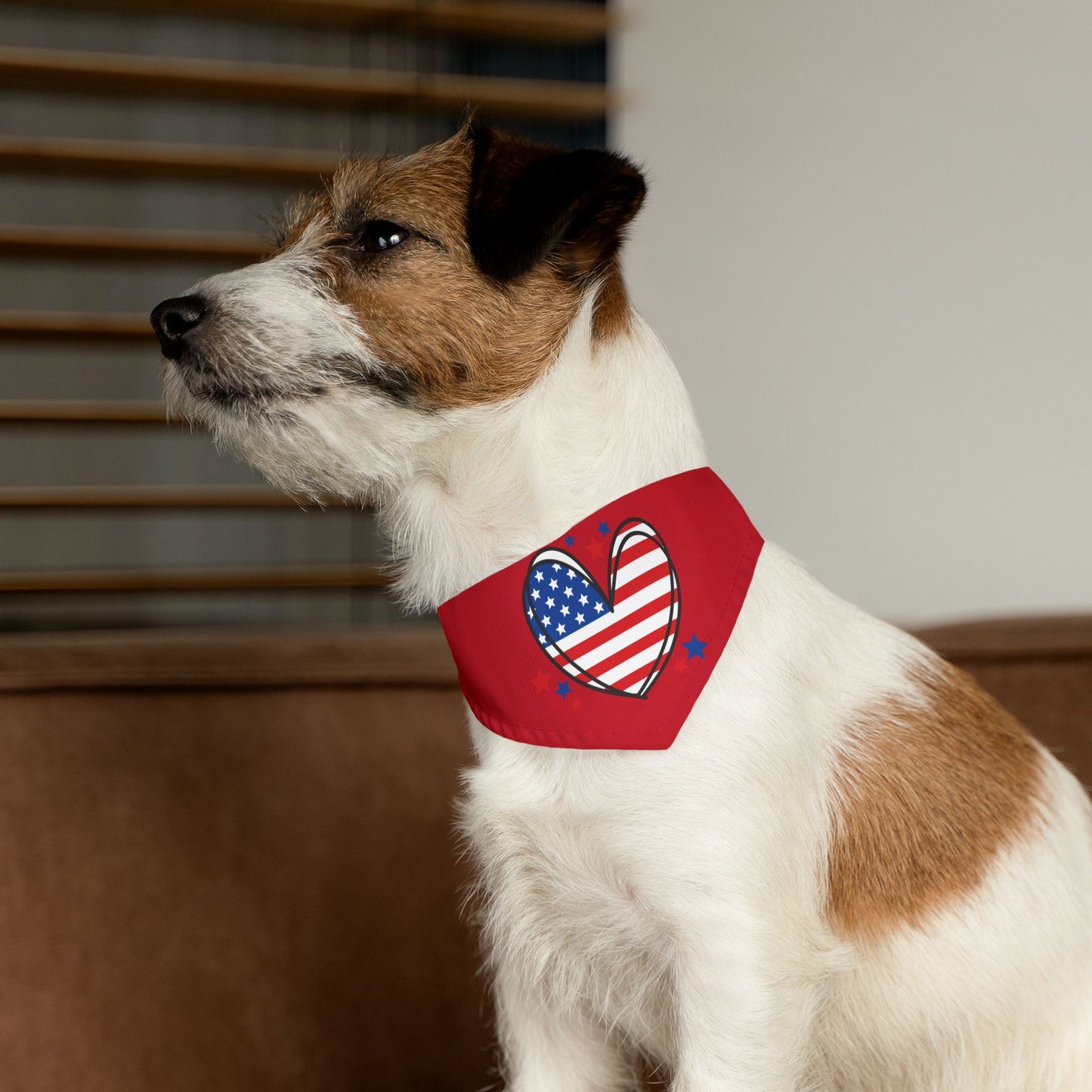 Princess Grace Patriotic Pet Bandana Collar USA Heart Design for Dogs