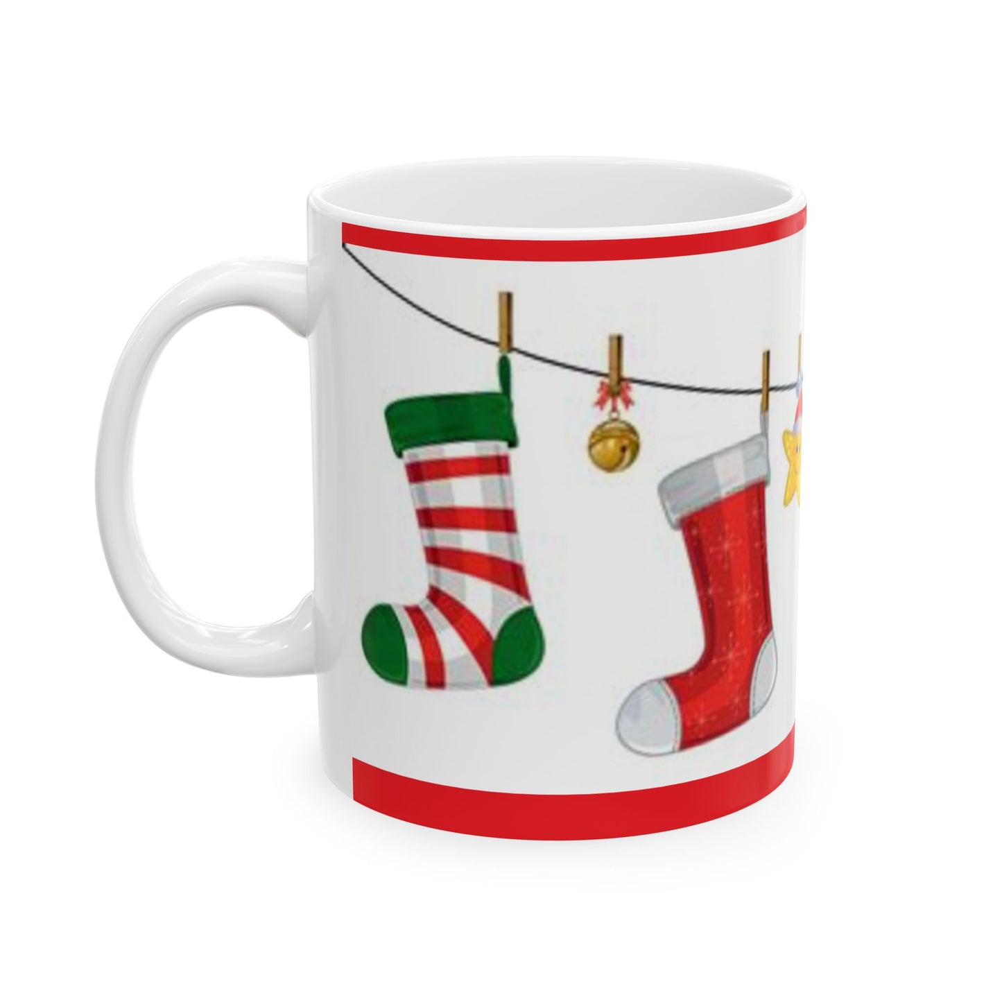 Princess Grace Festive Stocking Ceramic Mug Perfect Holiday Gift