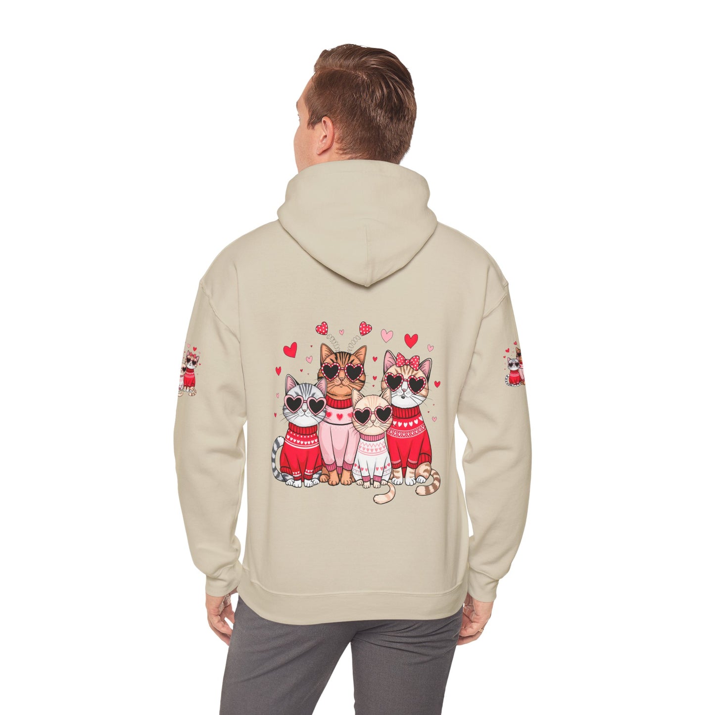 Princess Grace Cute Cat Lovers Hoodie with Heart Design