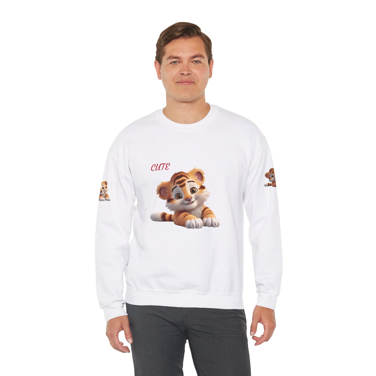 Princess Grace Cute Tiger Graphic Sweatshirt Unisex Heavy Blend Crewneck
