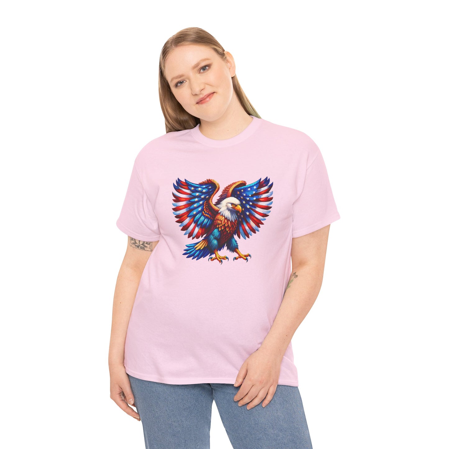 Princess Grace Patriotic Eagle Graphic Tee Unisex Heavy Cotton T-Shirt