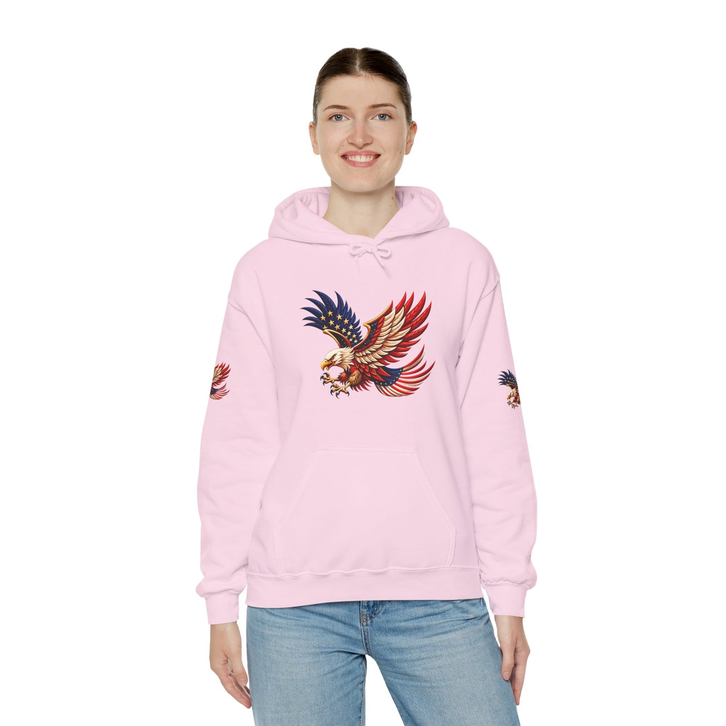Princess grace Patriotic Eagle Hooded Sweatshirt Unisex Heavy Blend
