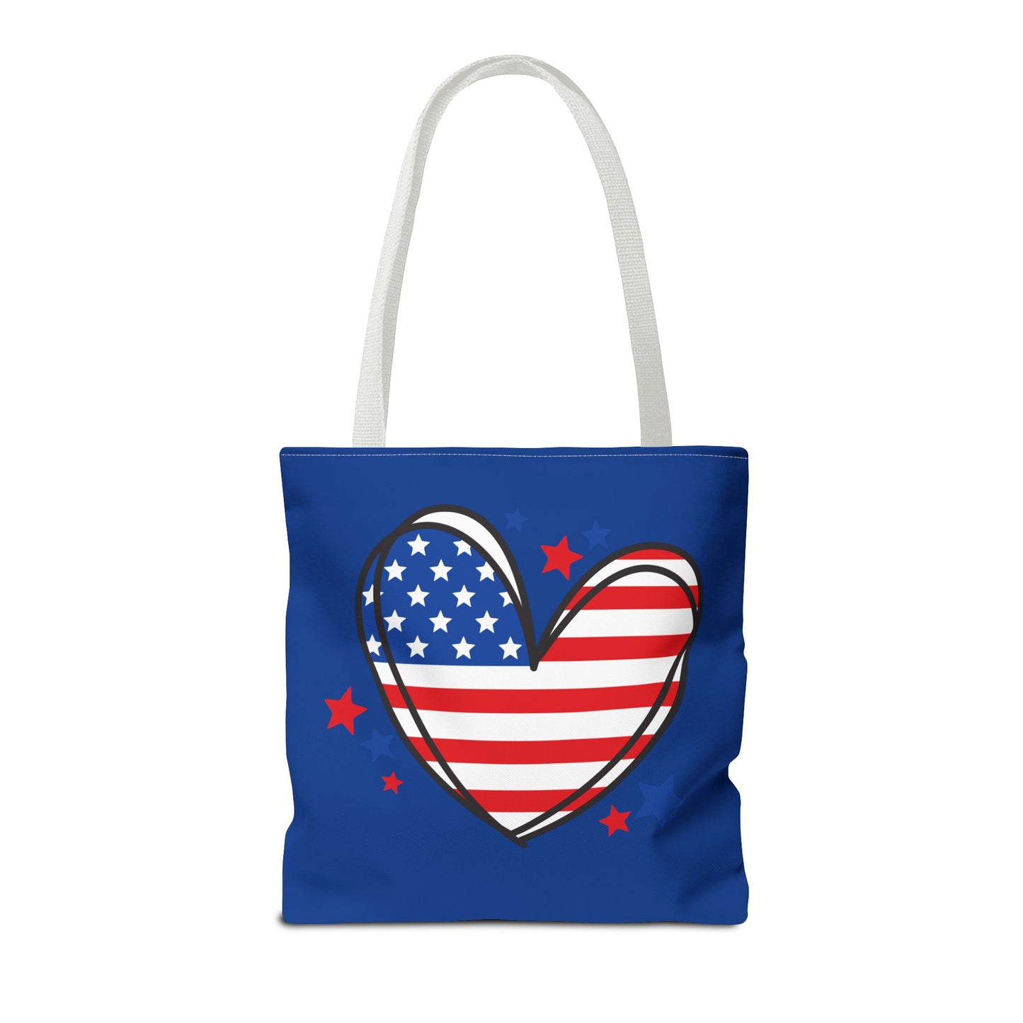 Princess Grace Patriotic Heart Tote Bag USA Flag Design for Independence Day