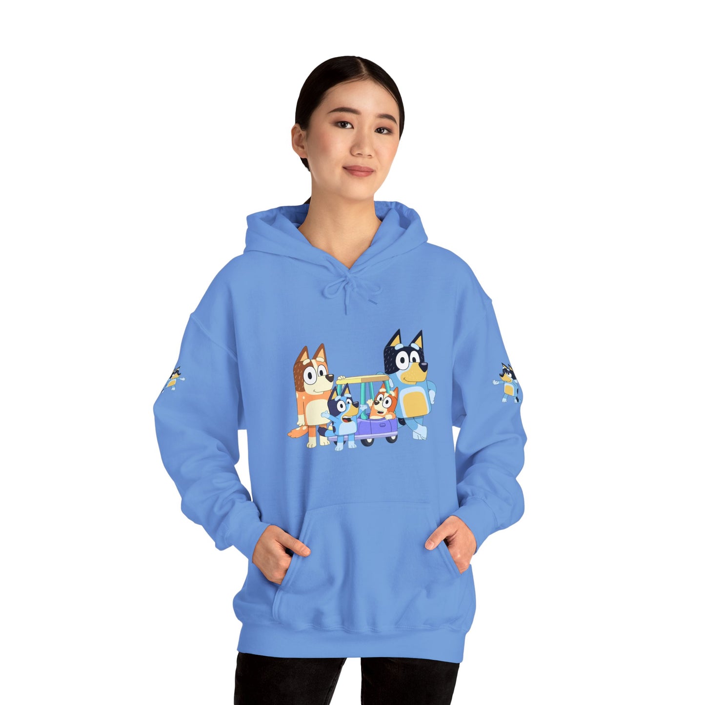 Princess Grace Bluey Fun Family Cartoon Hoodie - Unisex Heavy Blend with Playful Characters