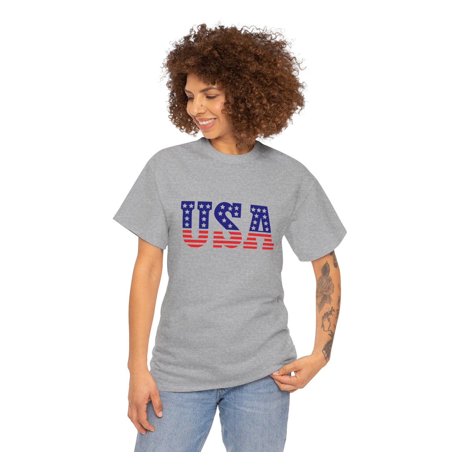 Princess Grace Patriotic USA Unisex Heavy Cotton Tee Comfortable Independence Day Apparel
