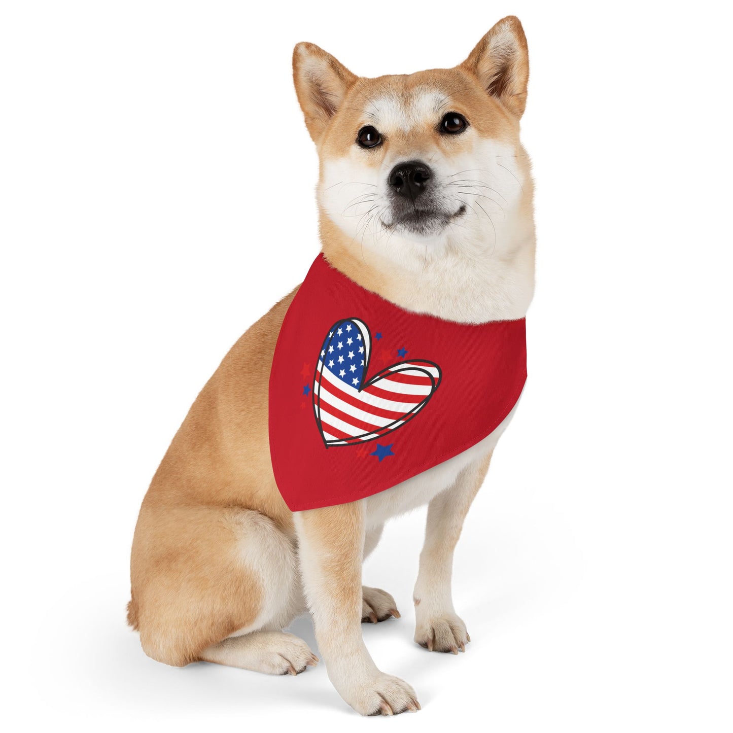 Princess Grace Patriotic Pet Bandana Collar USA Heart Design for Dogs