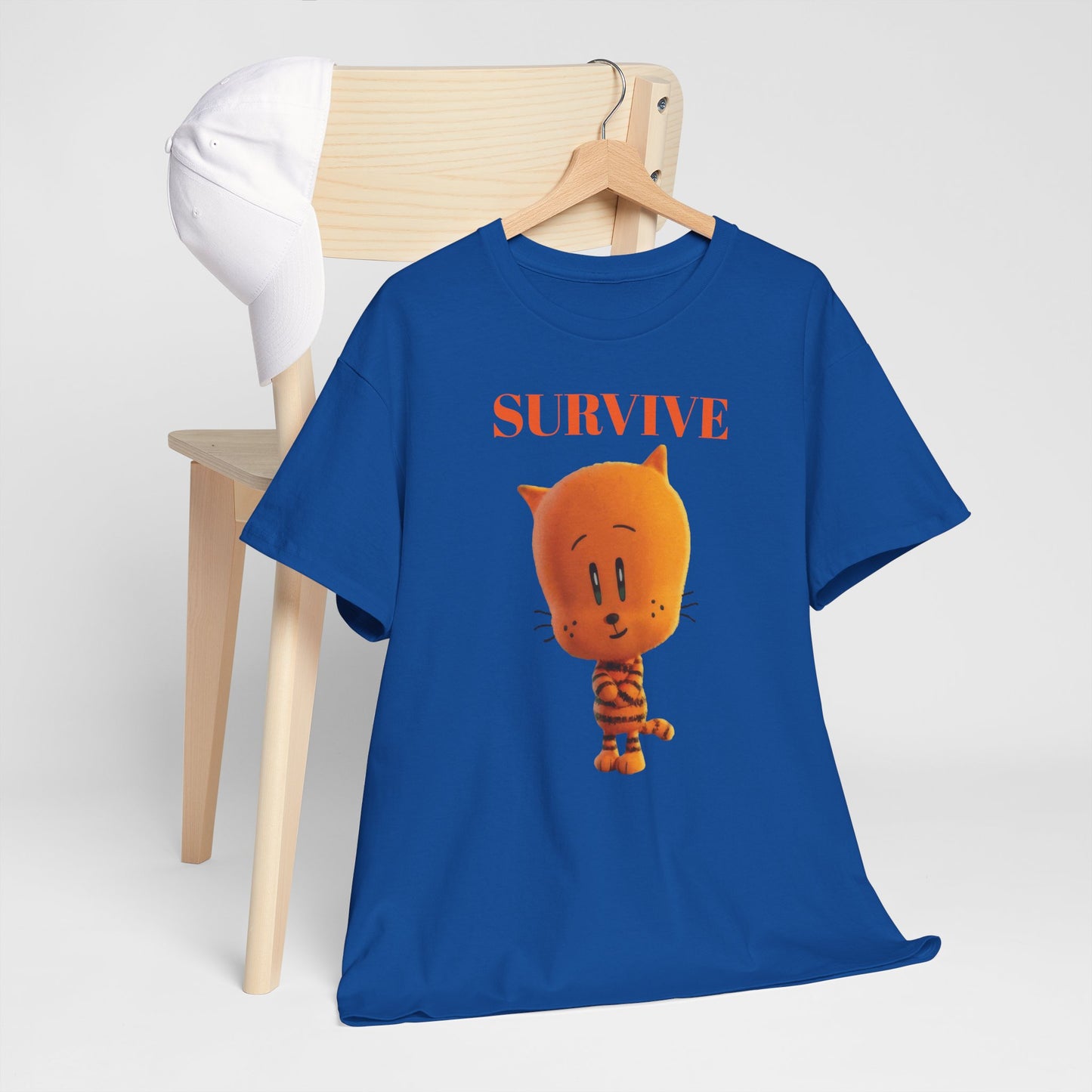 Princess Grace Survive Themed Unisex Heavy Cotton Tee Cute Cartoon Cat Design