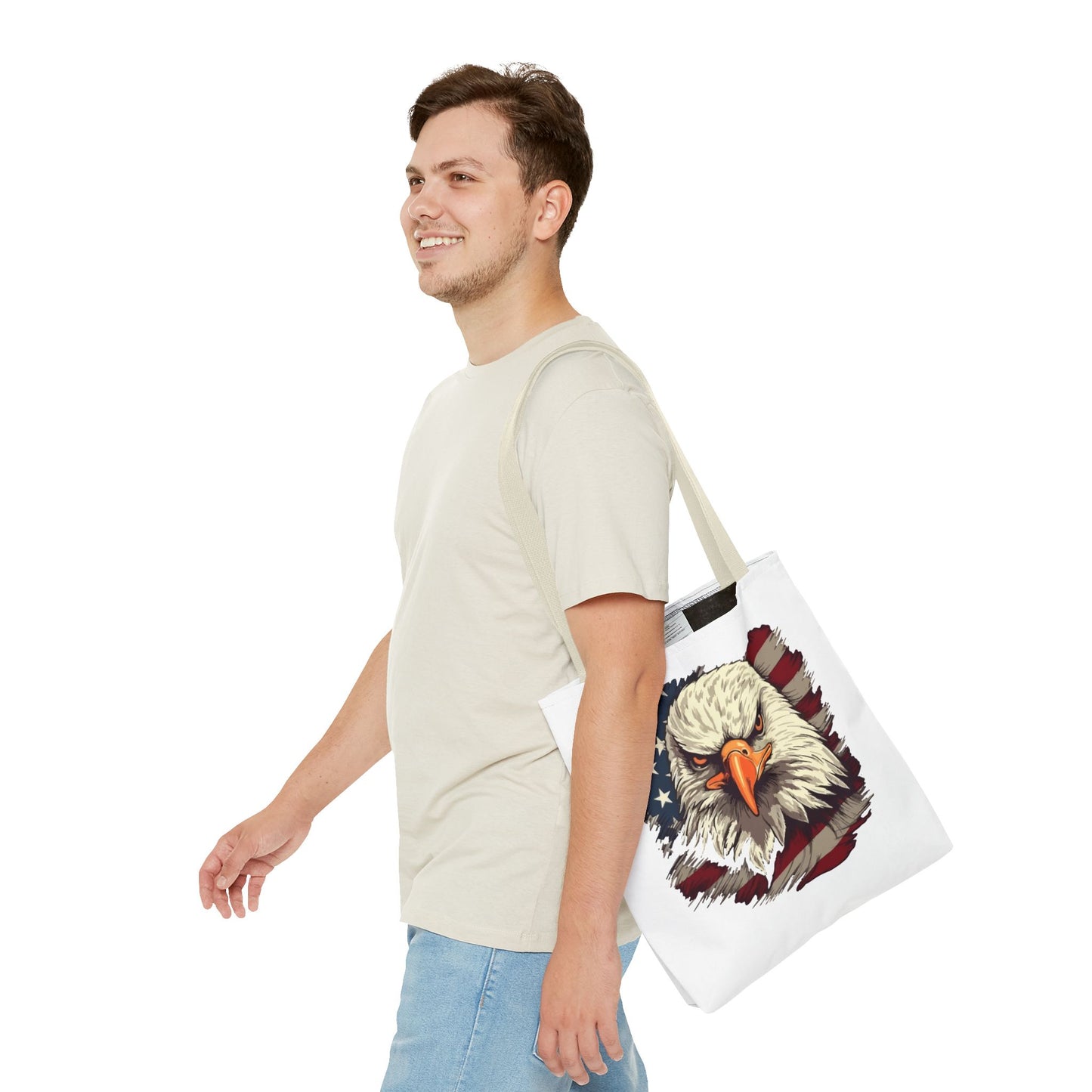 Princess Grace Patriotic Eagle Tote Bag American Flag Design for Independence Day and Everyday Use