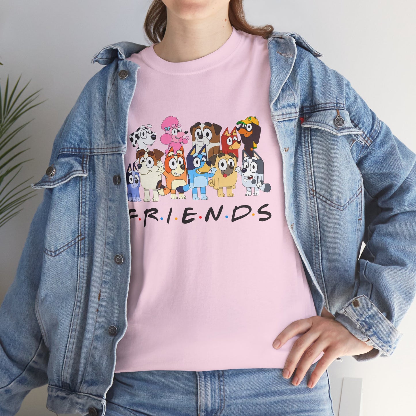 Princess Grace Bluey Friends Cartoon Unisex Heavy Cotton Tee Fun & Playful Design