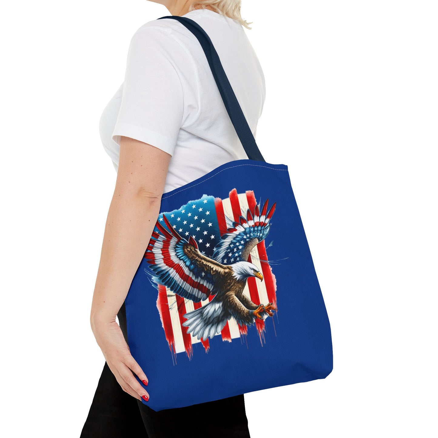 Princess Grace Patriotic Eagle Tote Bag American Flag Design
