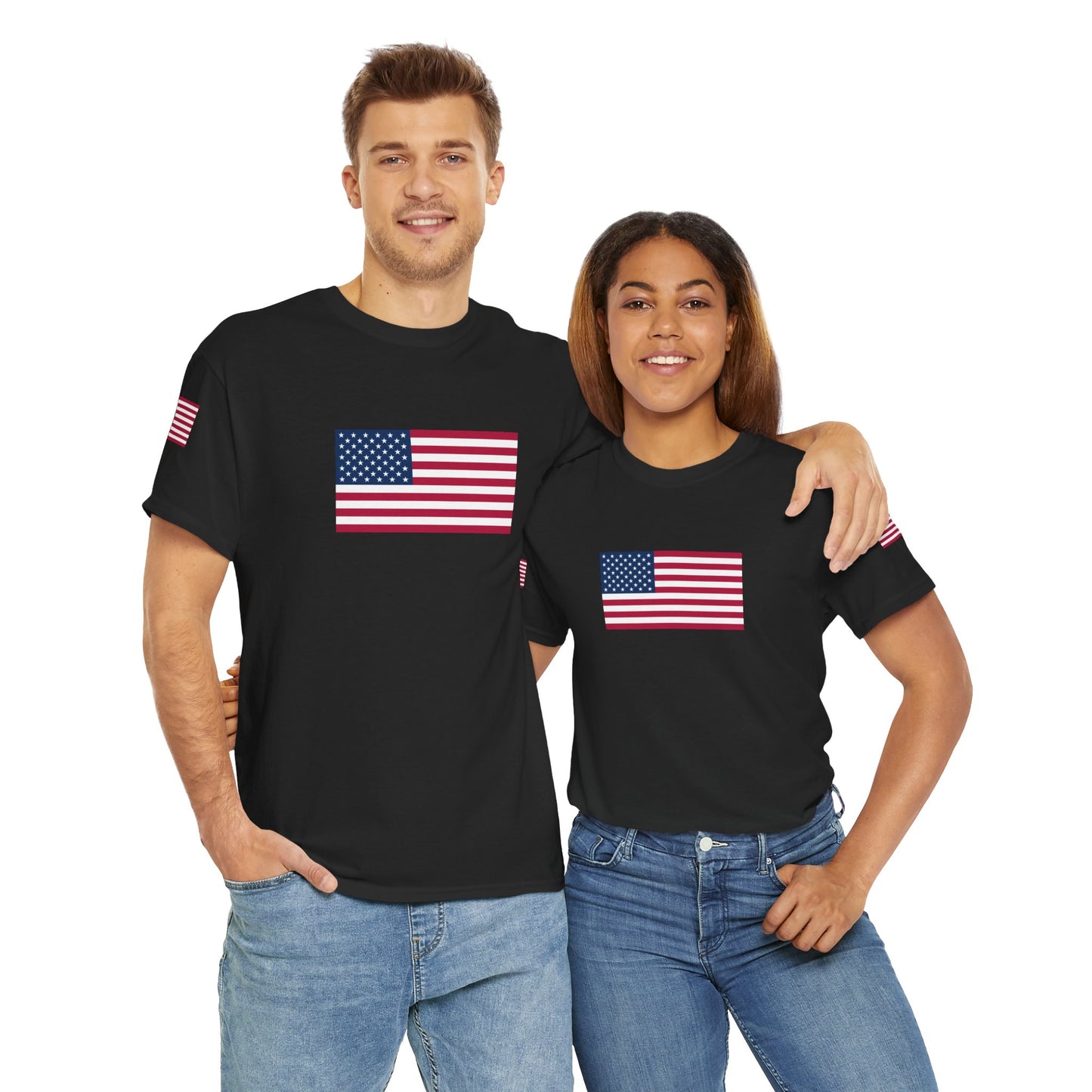 Princess Grace Patriotic Unisex Heavy Cotton Tee with USA Flag Design
