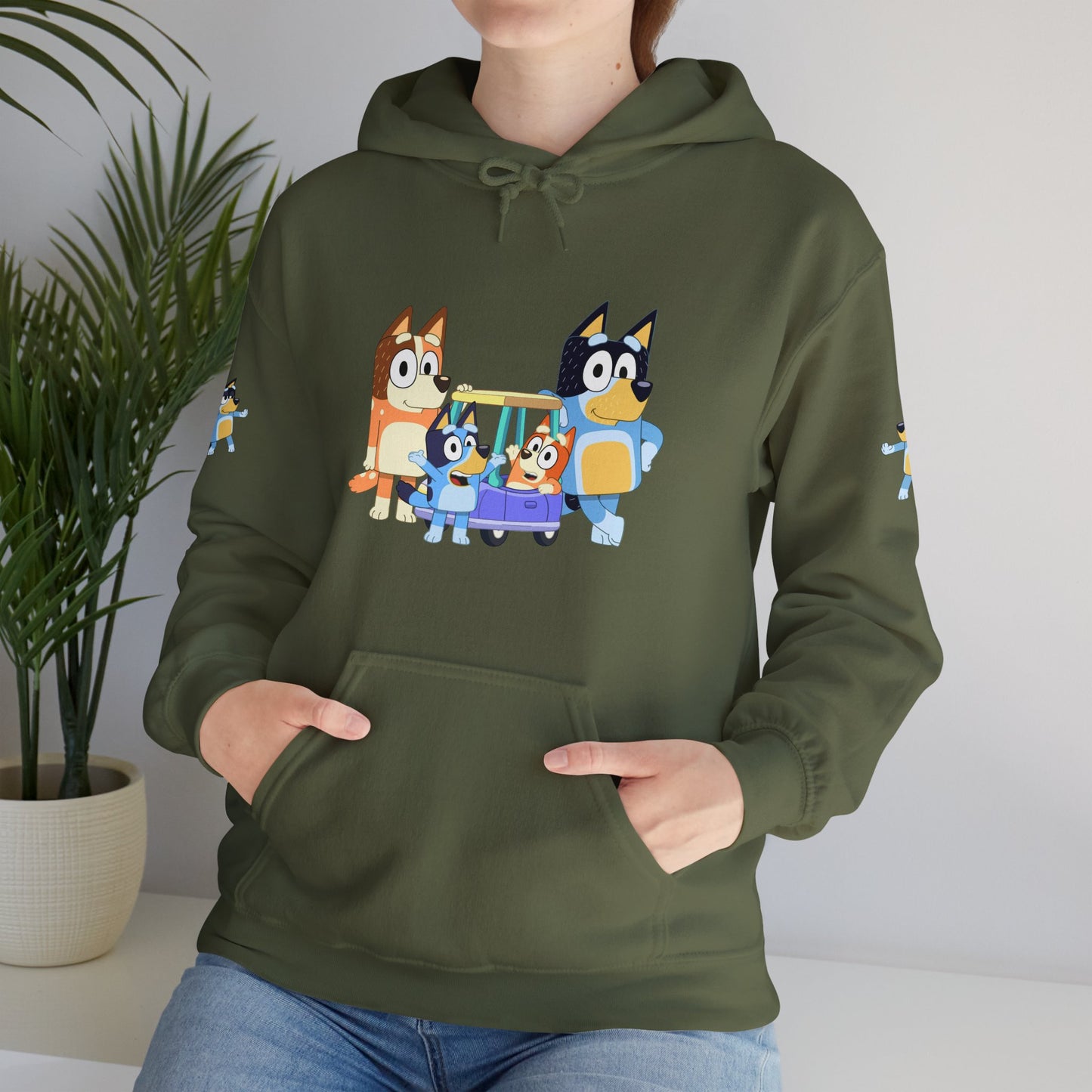 Princess Grace Bluey Fun Family Cartoon Hoodie - Unisex Heavy Blend with Playful Characters