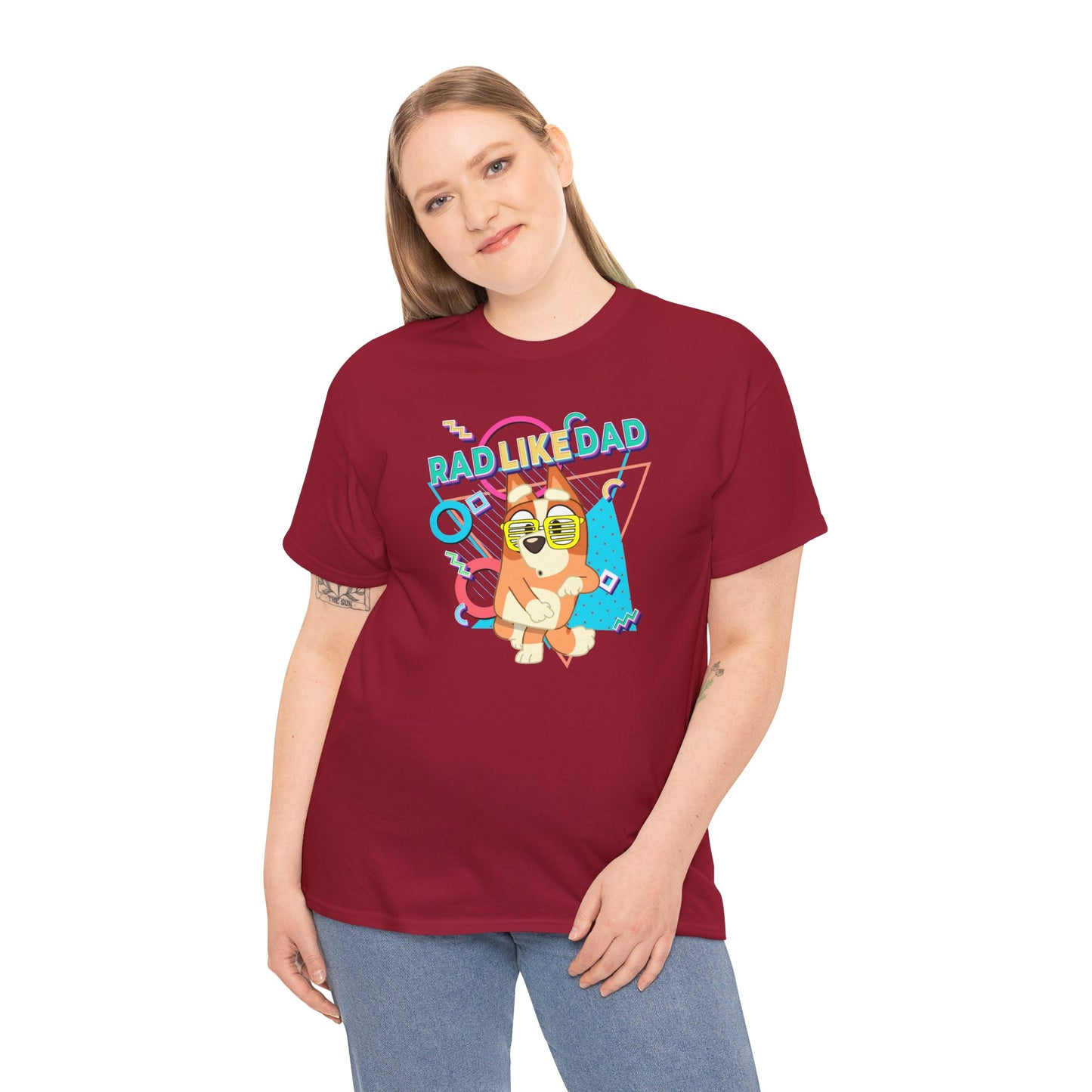 Princess Grace Bluer Rad Like Dad Fun Unisex Heavy Cotton Tee Graphic Tee for Everyday Wear and Gifts