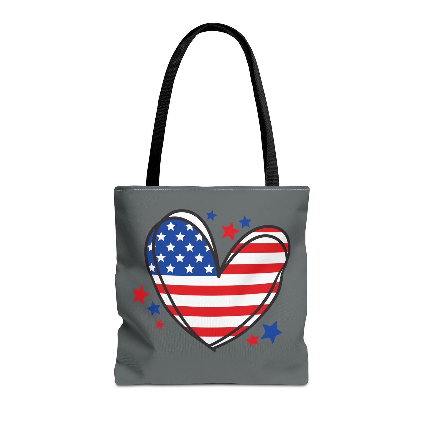 Princess Grace Patriotic Heart Tote Bag USA Flag Love