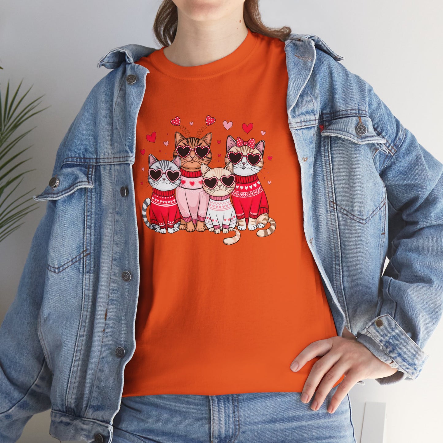 Princess Grace Cute Cat Lovers Unisex Heavy Cotton Tee Adorable Cats in Sweaters